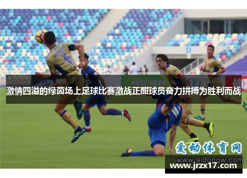 激情四溢的绿茵场上足球比赛激战正酣球员奋力拼搏为胜利而战